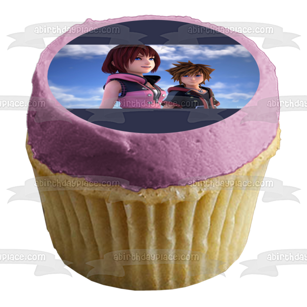 Imagen de decoración comestible para tarta de Sora Kairi de Disney Kingdom Hearts 3 ABPID51876 