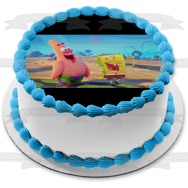 La película Bob Esponja: Esponja a la fuga, Patrick riendo, adorno comestible para tarta, imagen ABPID52039 