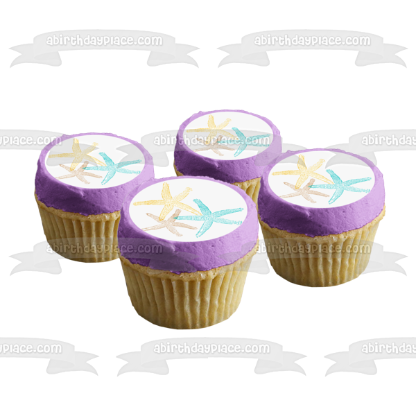 Starfish Trio Colorful Ocean Life Edible Cake Topper Image ABPID52045