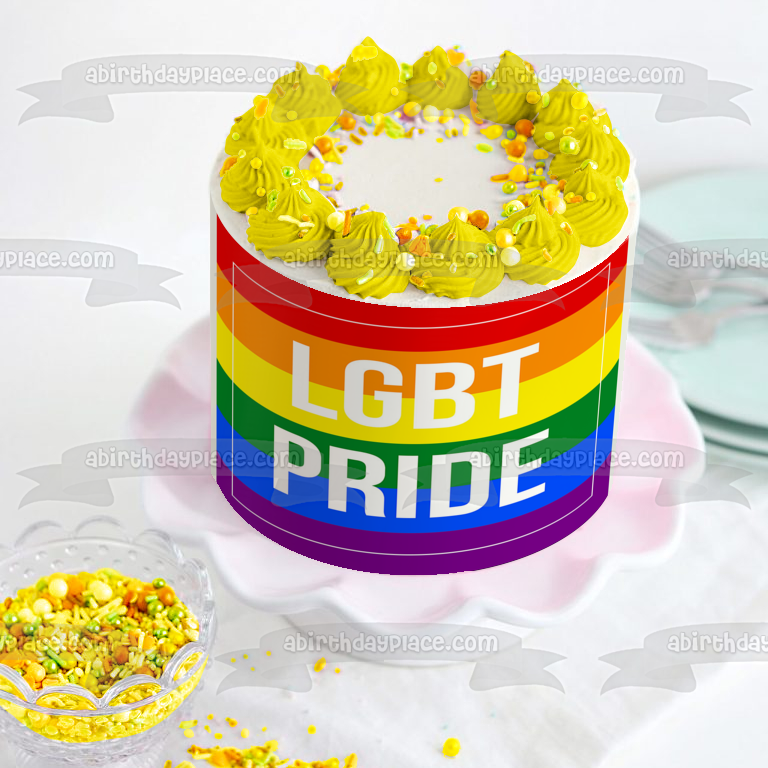 Lgbt Pride Flag Pride Rainbow Edible Cake Topper Image ABPID52046