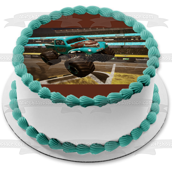 Decoración comestible para tarta con latigazo cervical de los titanes de acero de Monster Jam, imagen ABPID51911 