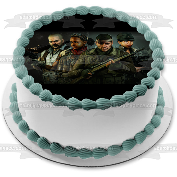 Decoración comestible para tarta con diseño de Zombie Army 4 Dead War Karl Shola Jun Boris ABPID51912 