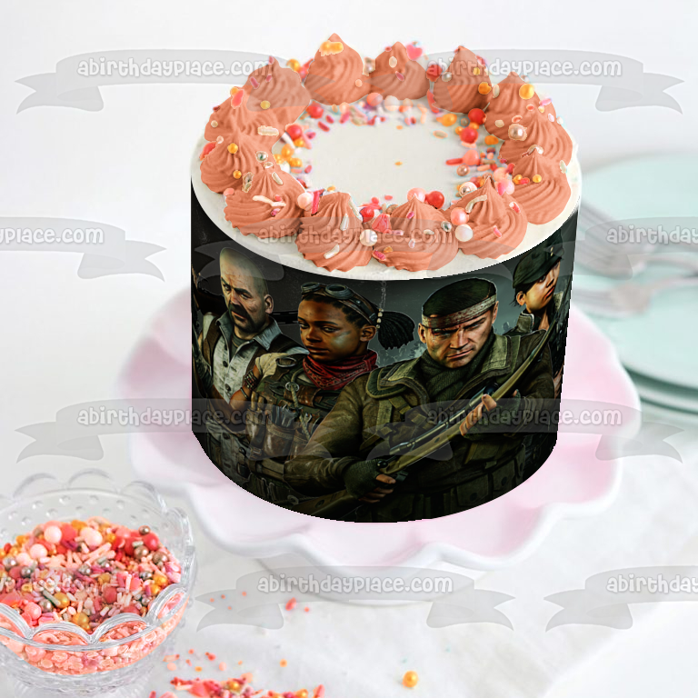 Decoración comestible para tarta con diseño de Zombie Army 4 Dead War Karl Shola Jun Boris ABPID51912 