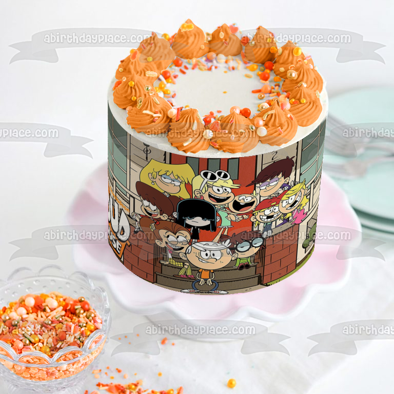 The Loud House Lori Leni Luan Lola Lucy Luna Lisa Lincoln Lily Lana Lynn Edible Cake Topper Image ABPID52086