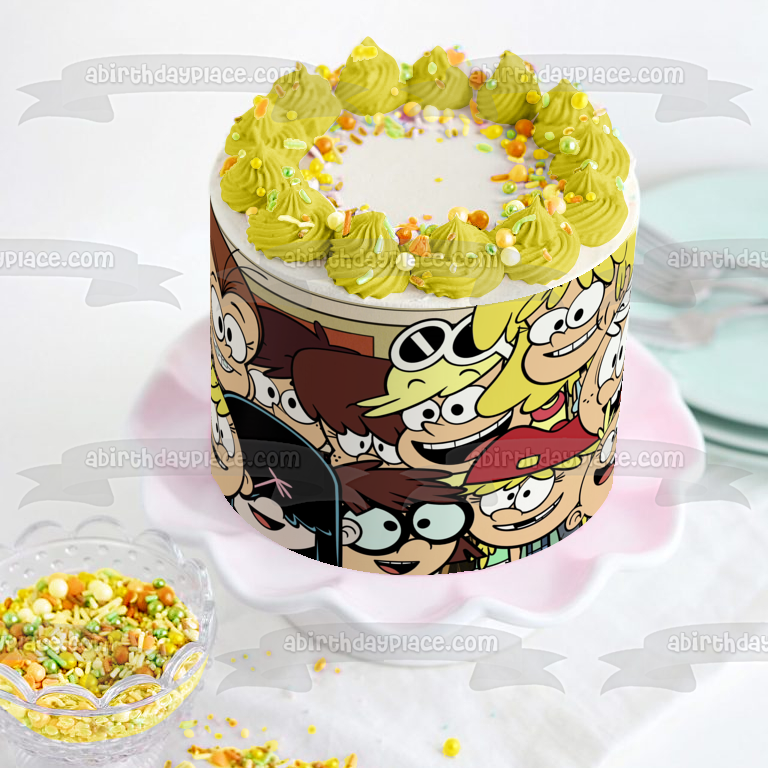 The Loud House Lori Leni Luan Lola Lucy Luna Lisa Lincoln Lily Lana Lynn Edible Cake Topper Image ABPID52088