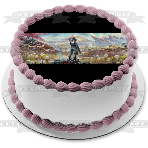 Imagen comestible para tarta de The Outer Worlds Game Scene Valley Monster Horizon ABPID51963 