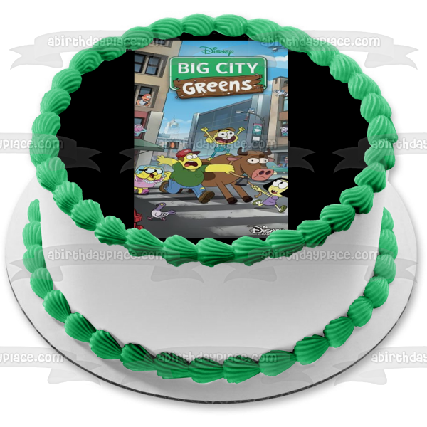 Imagen comestible para tarta con diseño de vaca de Big City Greens Cricket Lilly Alice Bill ABPID52109 