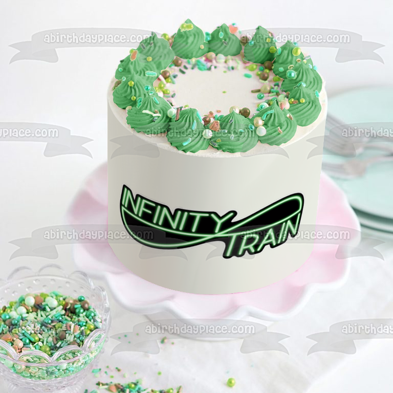 Imagen comestible para decoración de tarta con el logotipo del tren infinito ABPID52143 