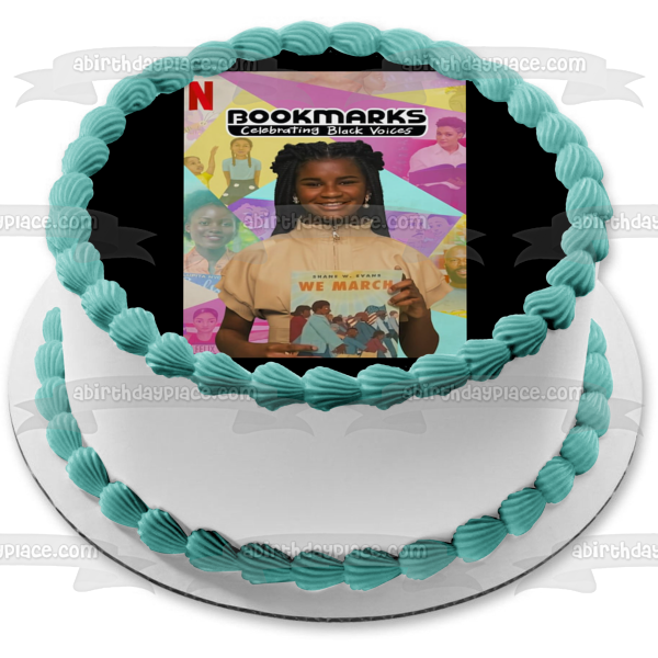 Bookmarks Celebrating Black Voices Edible Cake Topper Image ABPID52432