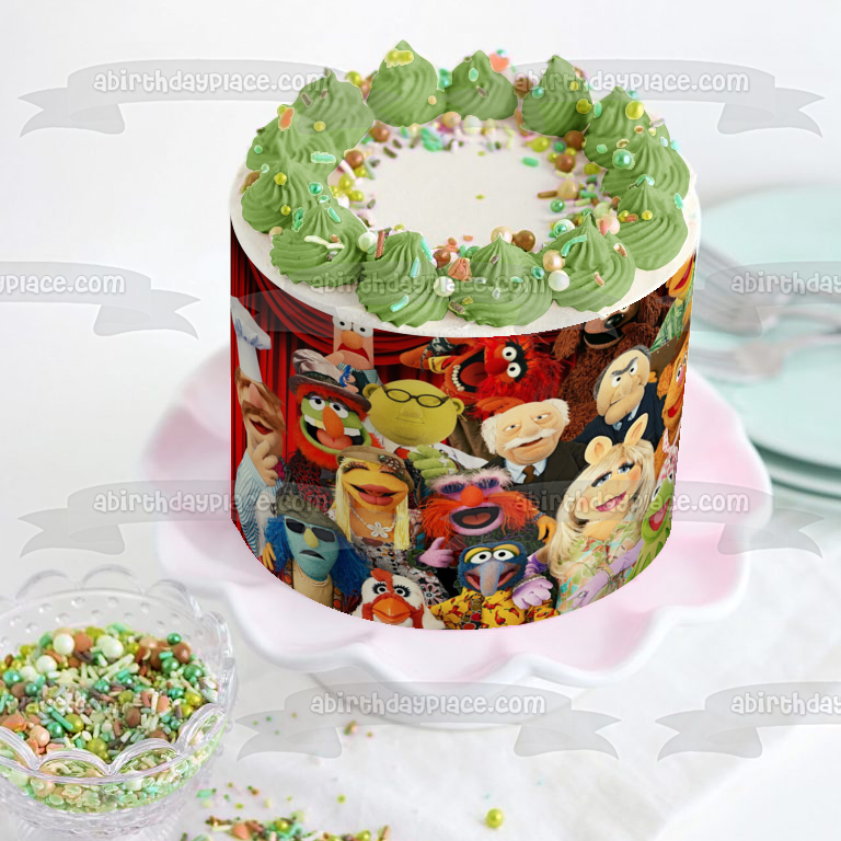 Disney Muppets Now Miss Piggy Kermit la Rana Animal Fozzie el Oso Vaso Gonzo Adorno comestible para tarta Imagen ABPID52439 