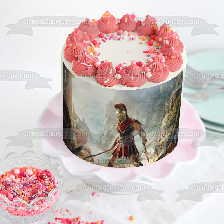 Assassins Creed Odyssey Spartan Edible Cake Topper Image ABPID52177