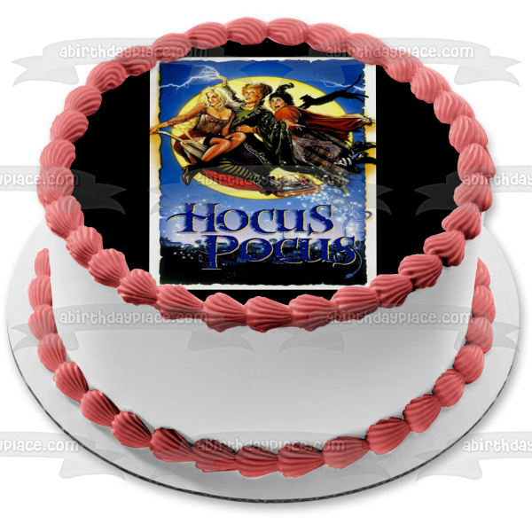 Póster de la película Hocus Pocus Sanderson Sisters Winifred Sarah Mary de Disney, decoración comestible para tarta, imagen ABPID52184 