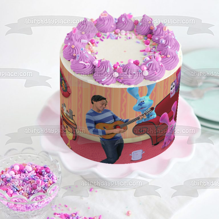 Blue's Clues & You! Josh Blue Magenta Mailbox Tickety Tock Edible Cake Topper Image ABPID52506