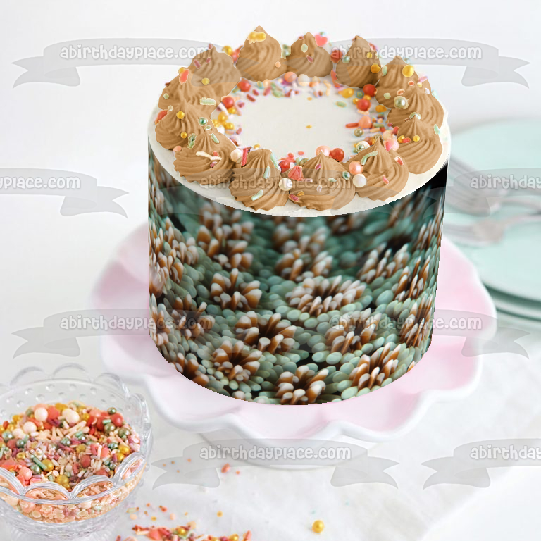 Decoración comestible para tarta con paisaje de coral y vida oceánica, imagen ABPID52520 