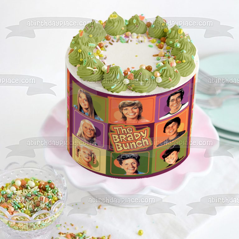 The Brady Bunch Carol Jan Marcia Cindy Greg Alice Bobby Peter Edible Cake Topper Image ABPID52255