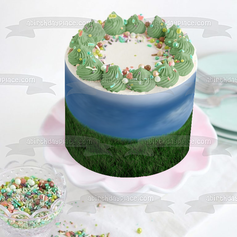 Imagen de decoración comestible para tarta con paisaje de nubes de Grassy Knoll ABPID52551 