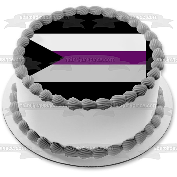 Bandera del Orgullo Demisexual Lgbtqia+ Lesbiana Gay Bisexual Transgénero Queer Intersex Asexual Demisexual Edible Cake Topper Imagen ABPID52290 