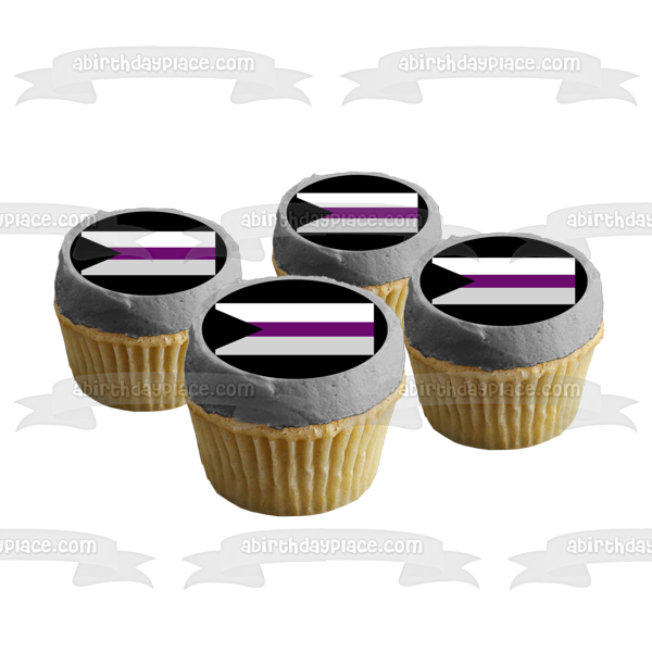 Bandera del Orgullo Demisexual Lgbtqia+ Lesbiana Gay Bisexual Transgénero Queer Intersex Asexual Demisexual Edible Cake Topper Imagen ABPID52290 