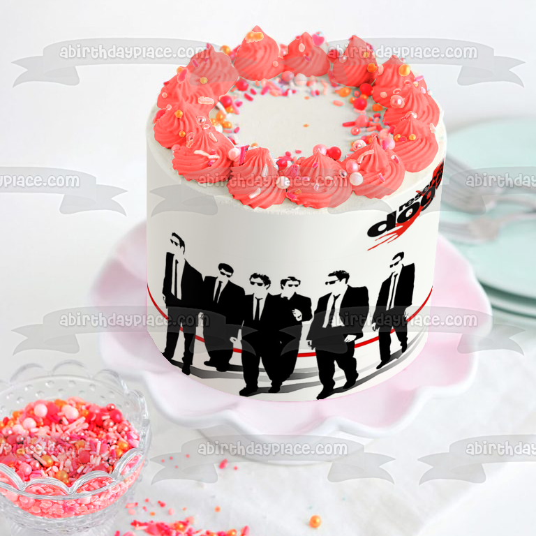 Reservoir Dogs - Decoración comestible para tarta de película de gánsteres en blanco y negro, imagen ABPID52315 