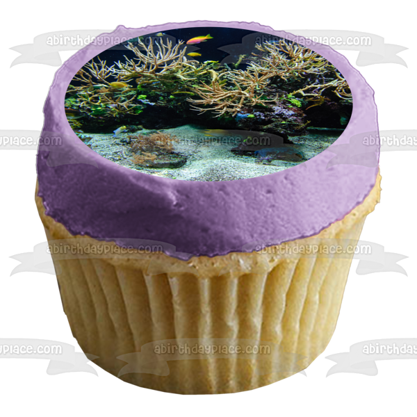 Imagen comestible para tarta con diseño de pez y coral de Ocean Life ABPID52610 