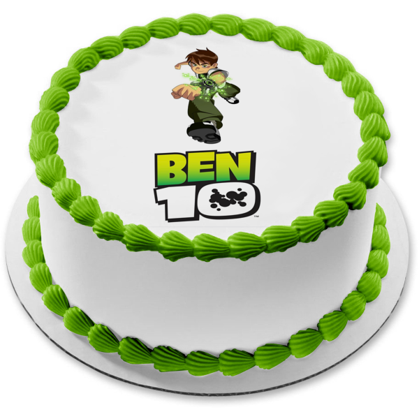 Ben 10 Logo Action Ben Tennyson Omnitrix Edible Cake Topper Image ABPID52617