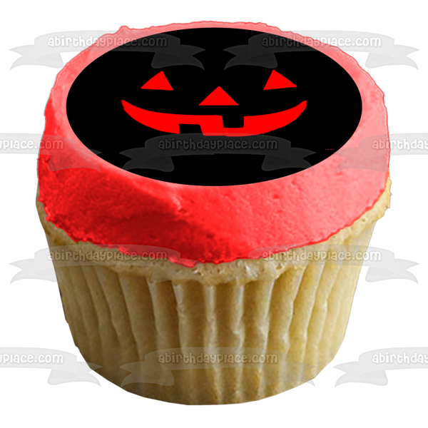 Imagen de adorno comestible para tarta de Halloween con cara de Jack O'Lantern ABPID52621 