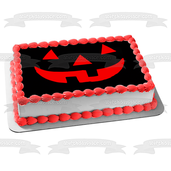 Imagen de adorno comestible para tarta de Halloween con cara de Jack O'Lantern ABPID52621 