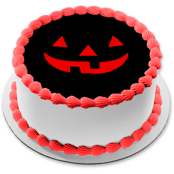 Imagen de adorno comestible para tarta de Halloween con cara de Jack O'Lantern ABPID52621 