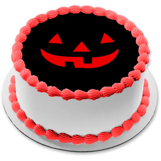 Imagen de adorno comestible para tarta de Halloween con cara de Jack O'Lantern ABPID52621 