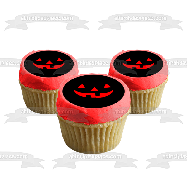 Imagen de adorno comestible para tarta de Halloween con cara de Jack O'Lantern ABPID52621 