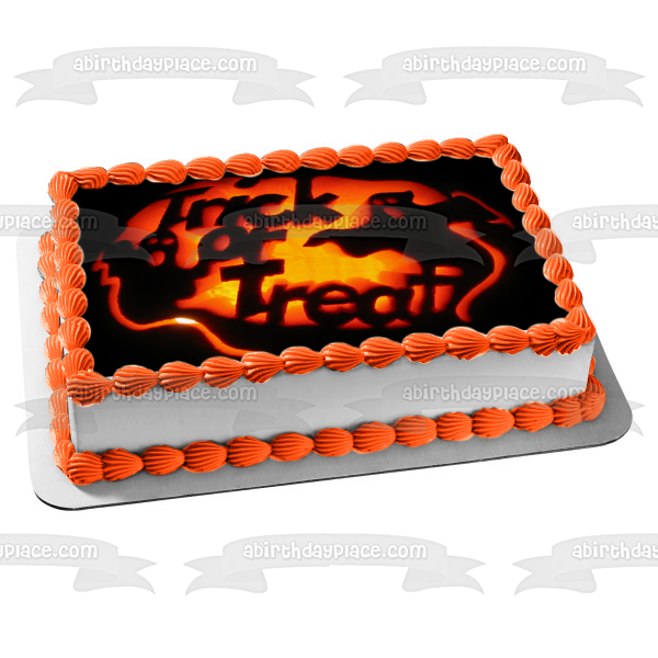 Imagen de decoración comestible para tarta de Halloween con fantasmas de truco o trato ABPID52676 