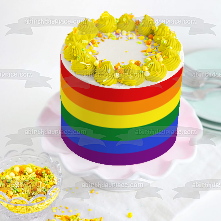 Lgbtq Pride Flag Edible Cake Topper Image ABPID52917