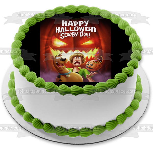 Scooby-Doo Happy Halloween Shaggy Scooby Scary Pumpkins Edible Cake Topper Image ABPID52696