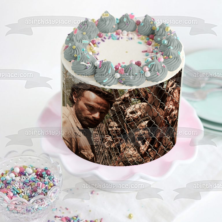 The Walking Dead Feliz Halloween Rick Grimes Zombies Imagen comestible para decoración de tarta ABPID52701 