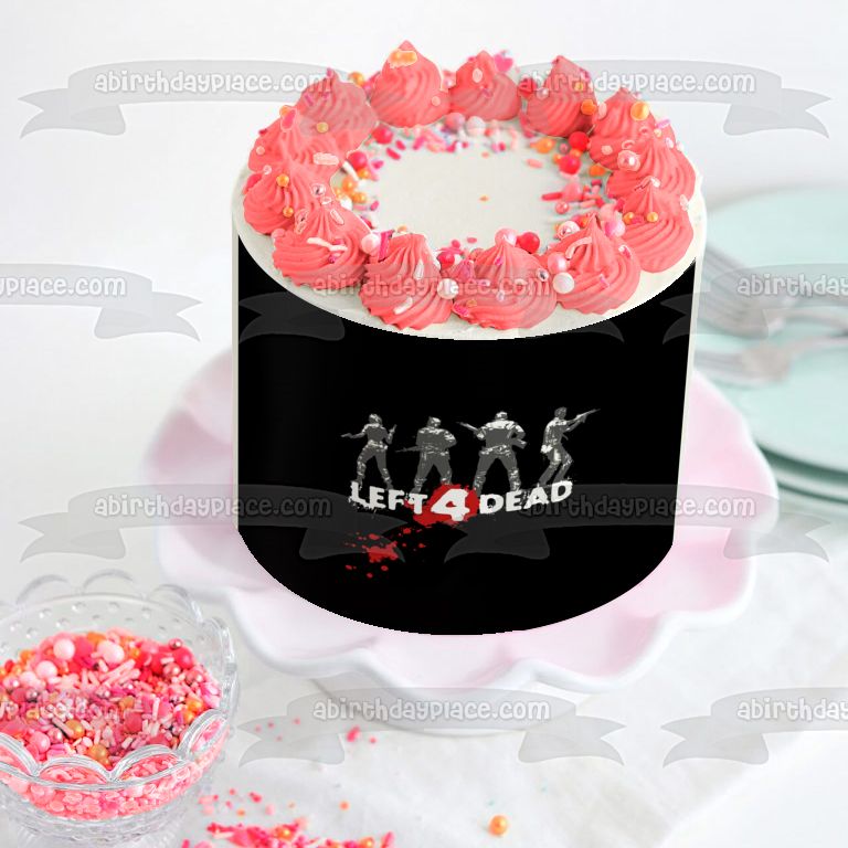 Imagen de decoración comestible para tarta de Left 4 Dead Silhouettes Bill Francis Louis Zoey ABPID52747 