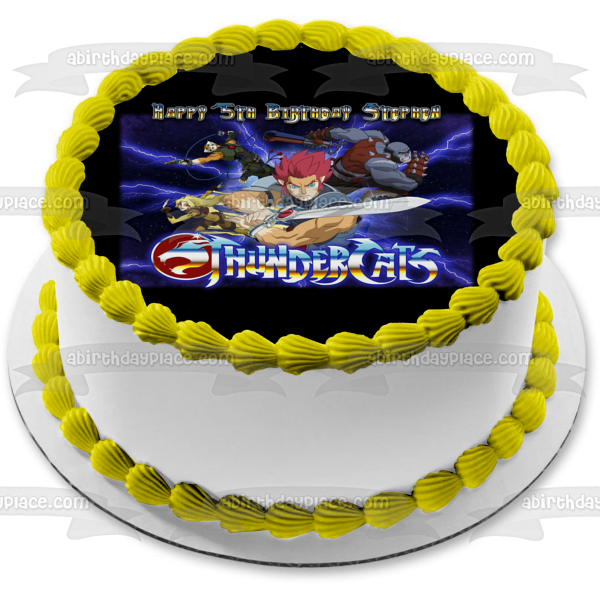 Thundercats Lion-O Cheetara Panthro Tygra Happy Birthday Your Personalized Name Edible Cake Topper Image ABPID52999