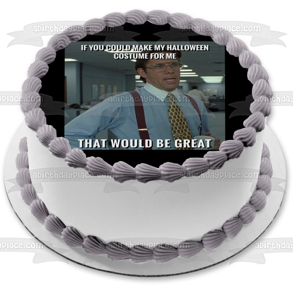 Imagen de decoración comestible para tarta de Office Space Halloween Meme Bill Lumbergh ABPID52766 