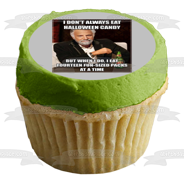 Meme de Halloween Jonathan Goldsmith, el hombre más interesante del mundo "No siempre como dulces de Halloween..." Imagen de adorno comestible para pastel ABPID52767 