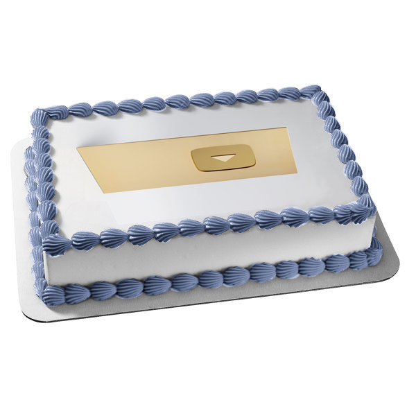 Youtube Golden Play Button Award Edible Cake Topper Image ABPID53022