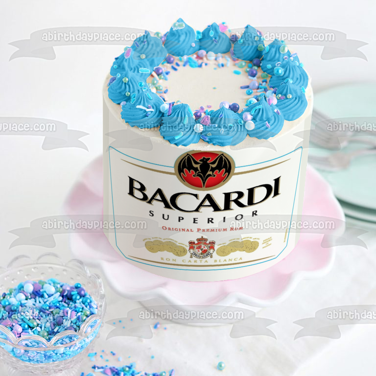 Adorno comestible para tarta de ron premium original Bacardi Superior Imagen ABPID52794 