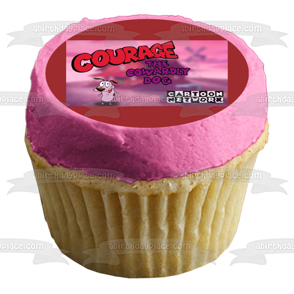 Imagen comestible para decoración de tarta con el logotipo de Courage the Cowardly Dog Cartoon Network ABPID52804 