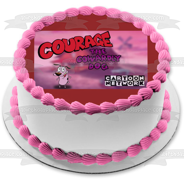 Imagen comestible para decoración de tarta con el logotipo de Courage the Cowardly Dog Cartoon Network ABPID52804 