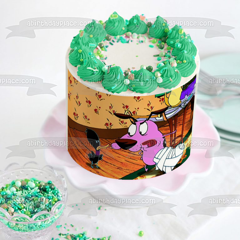 Courage the Cowardly Dog and Le Quack Edible Cake Topper Image ABPID52806