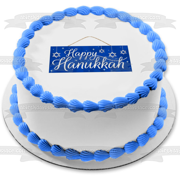 Decoración comestible para tarta con estrella de David de Hanukkah, imagen ABPID53053 