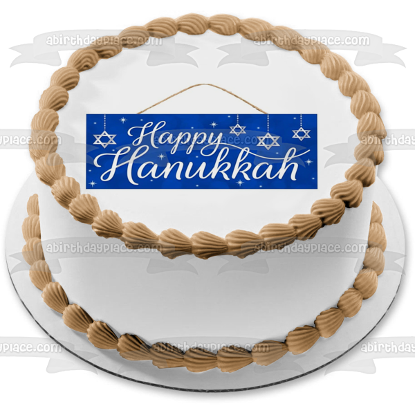 Decoración comestible para tarta con estrella de David de Hanukkah, imagen ABPID53053 