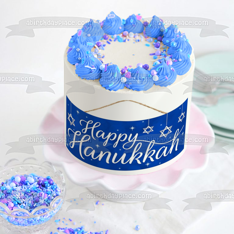 Decoración comestible para tarta con estrella de David de Hanukkah, imagen ABPID53053 