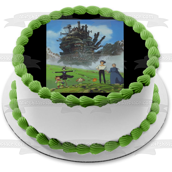 Howls Moving Castle cabeza de nabo Markl Heen Calcifer Howl Sophie Studio Ghibli decoración comestible para tarta imagen ABPID52873 