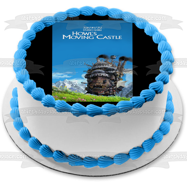 Howls Moving Castle Studio Ghibli Película Póster Animación Decoración comestible para tarta Imagen ABPID52876 