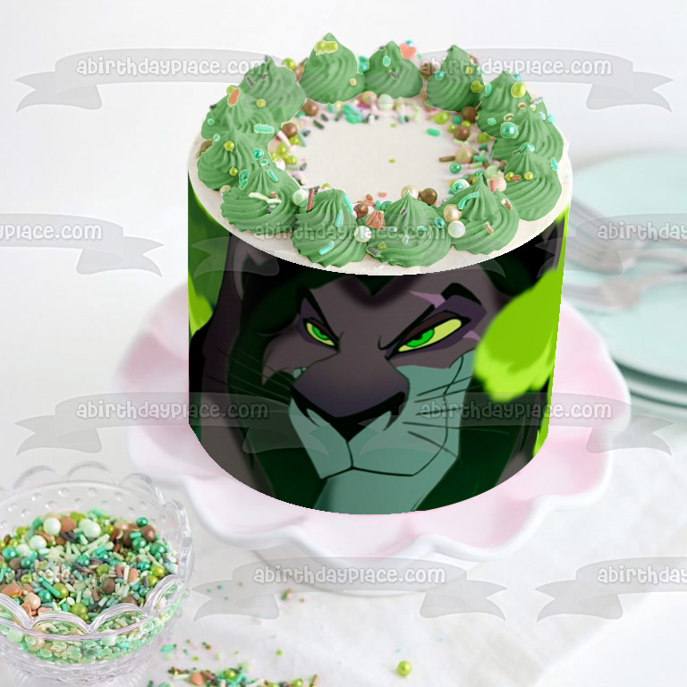 Cicatriz El Rey León Humo Verde Villano De Disney Adorno Comestible Para Tarta Imagen ABPID52877 