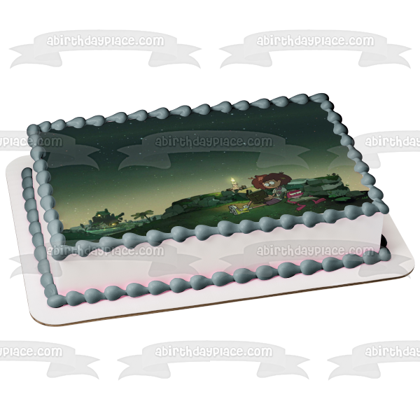 Amphibia Anne Boonchuy Spring Plantar Reaidng by Stars at Night Edible Cake Topper Image ABPID56428